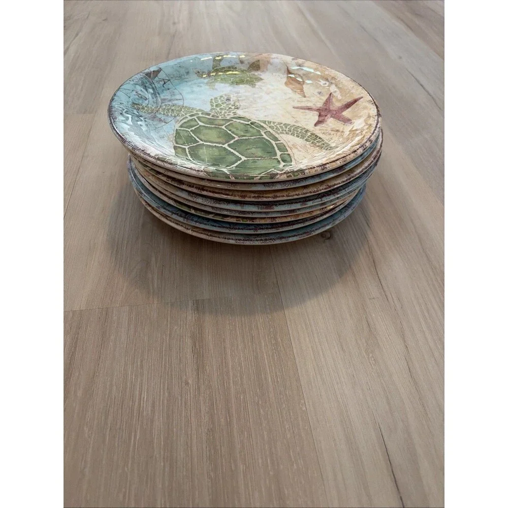 Pier 1 Melamine Salad Plates Speedy the Sea Turtle 9